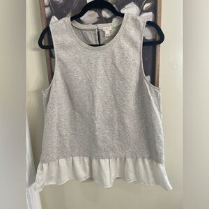 J CREW Gray and White Women's Top